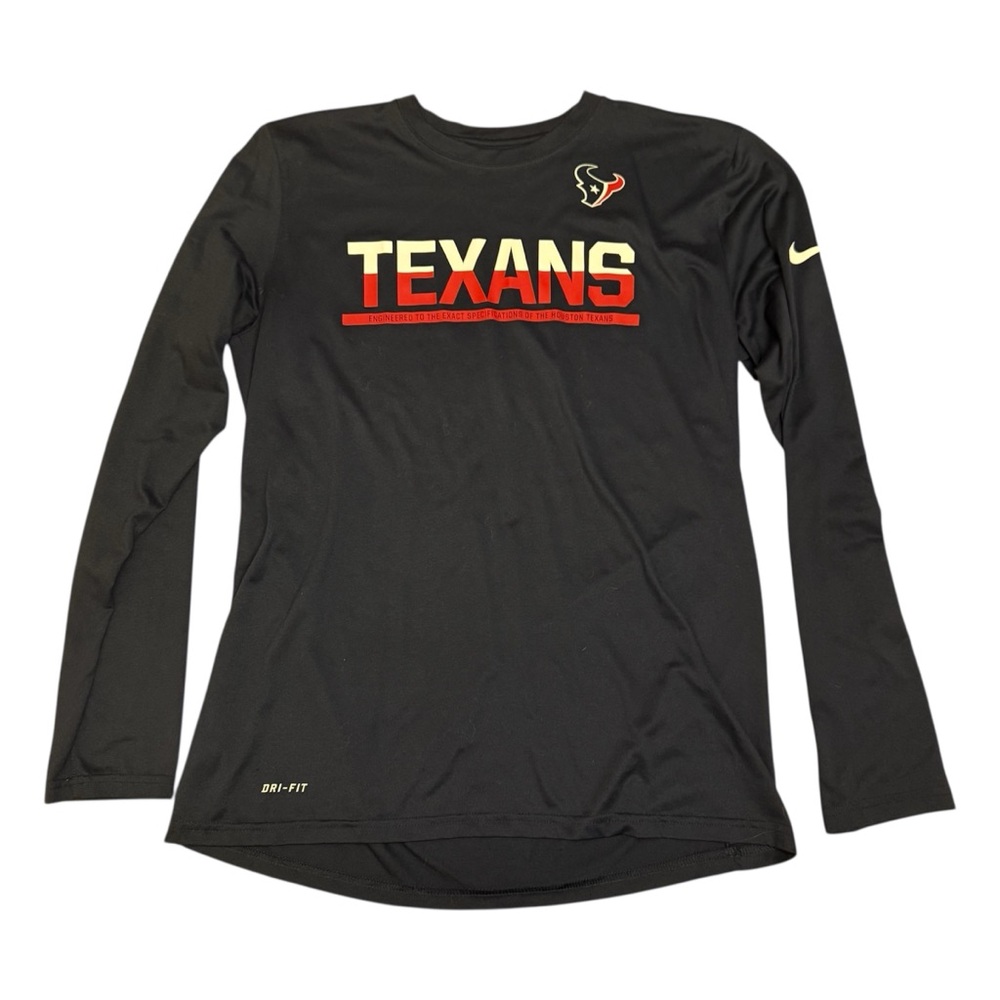 NFL Houston Texans Football Navy Blue Dri-Fit Long Sleeve Shirt Women’s Large